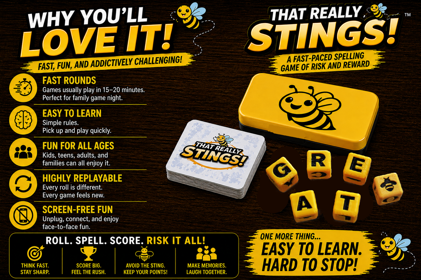 THAT REALLY STINGS!™ – A Risky Word Dice Game