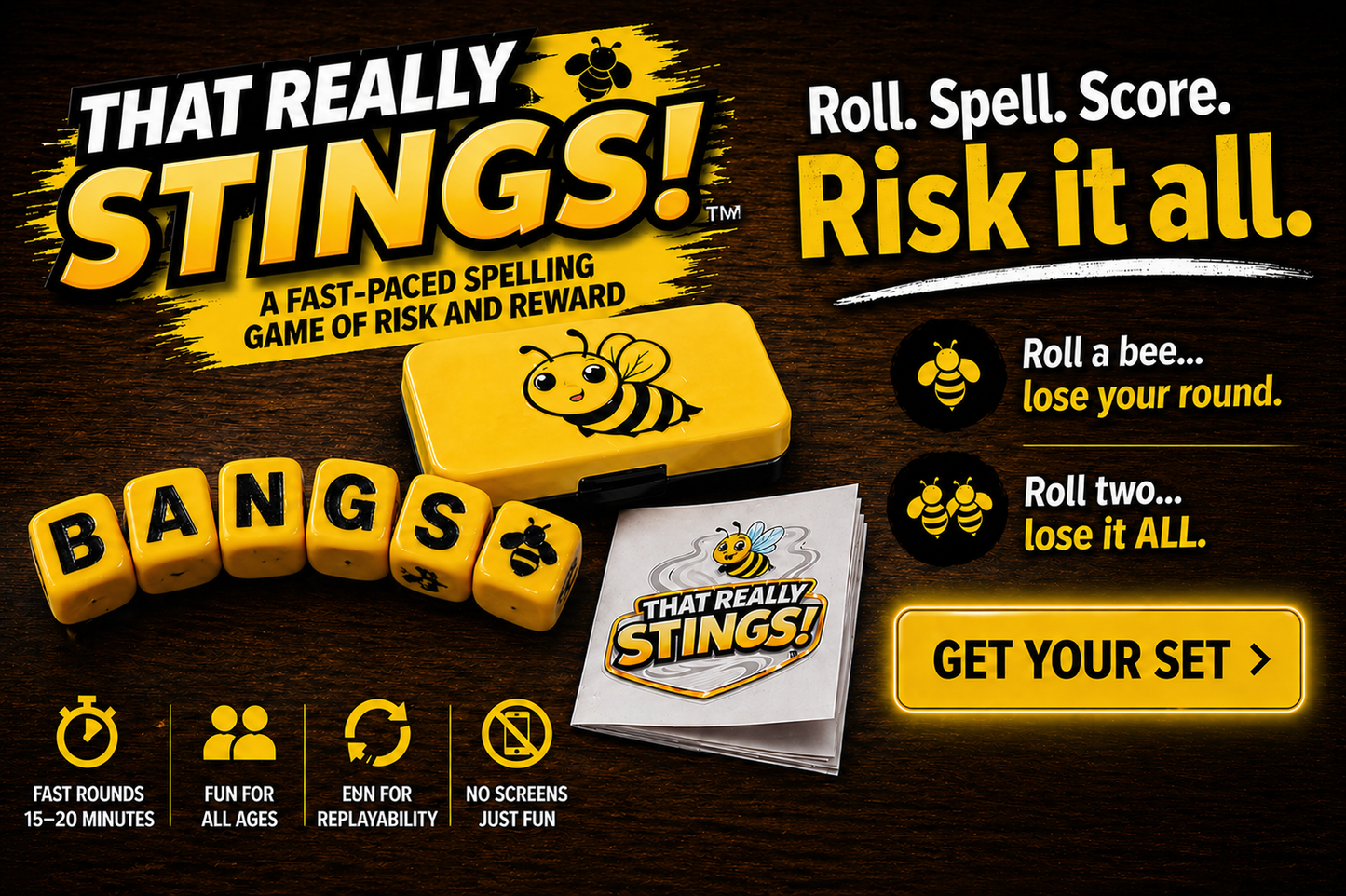 THAT REALLY STINGS!™ – A Risky Word Dice Game