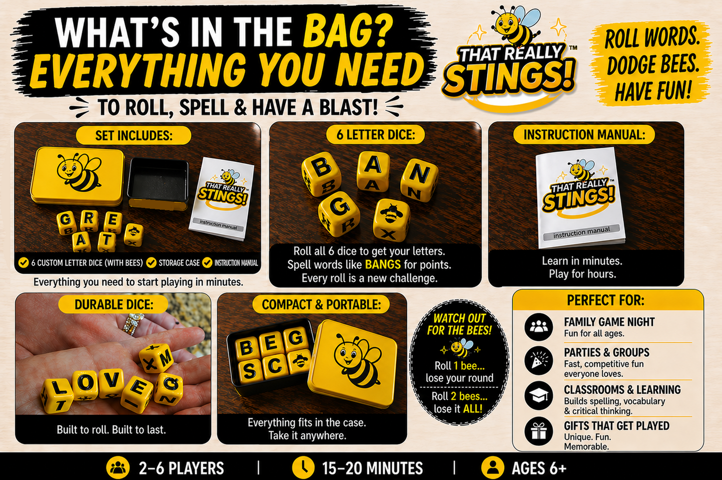 THAT REALLY STINGS!™ – A Risky Word Dice Game